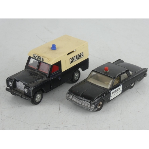 540 - A Dinky Toys 109 WB Police land rover and a Dinky Toys Ford Farilane police car.