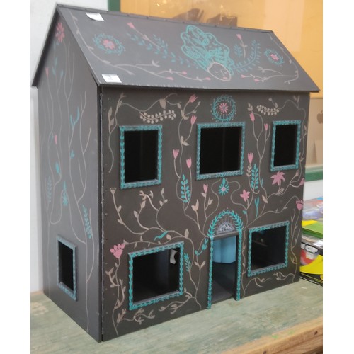 2 - A large handmade wooden dolls house.