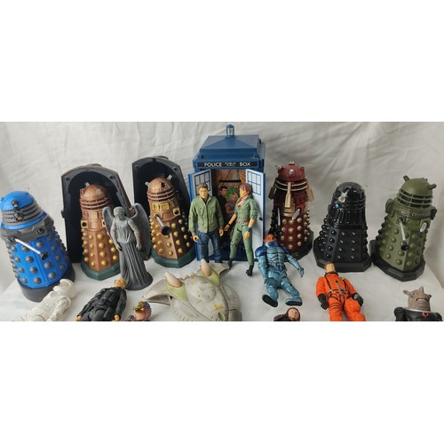 7 - A larger collection of Dr Who figures, to include Dr Who, Daleks & more.