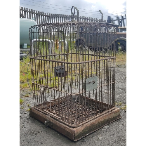 1 - A large vintage brass birdcage.