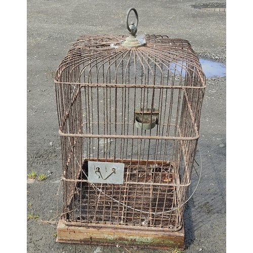 1 - A large vintage brass birdcage.