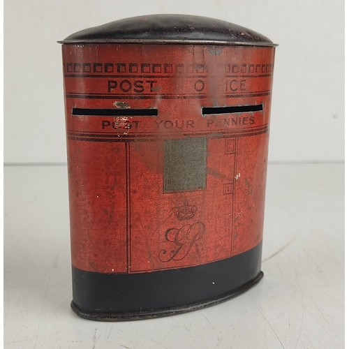 15 - A vintage tin plate Post Office savings bank.