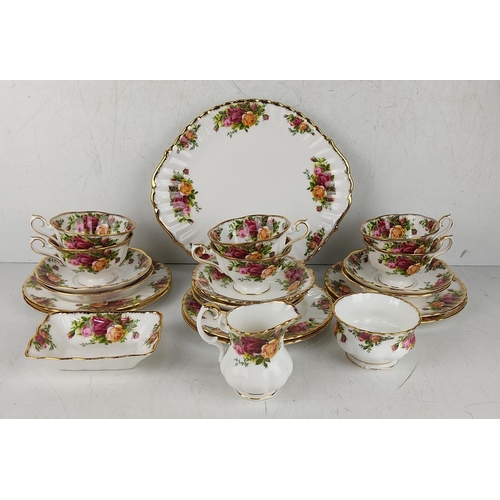 35 - A Royal Albert Old Country Roses tea set.