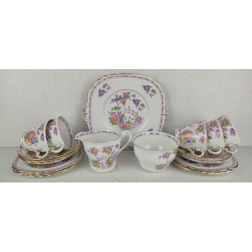 38 - A decorative vintage Colclough tea set.