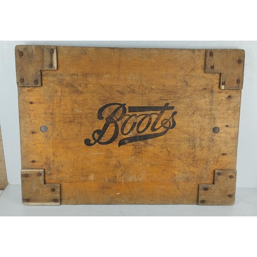 47 - A vintage section of a 'Boots' wooden crate.