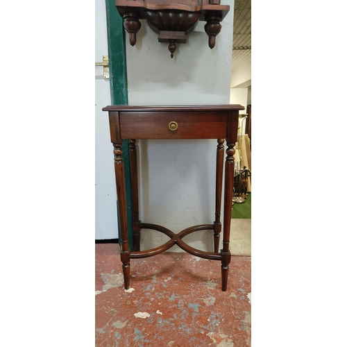 52 - A mahogany hall table with drawer. 50x36x80cm