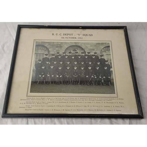 60 - A Royal Ulster Constabulary Depot 'Y' Squad photograph dated 5th October 1953.