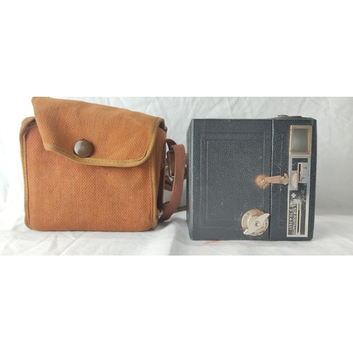 85 - A vintage canvas cased 'Six-20 Brownie Junior' camera.