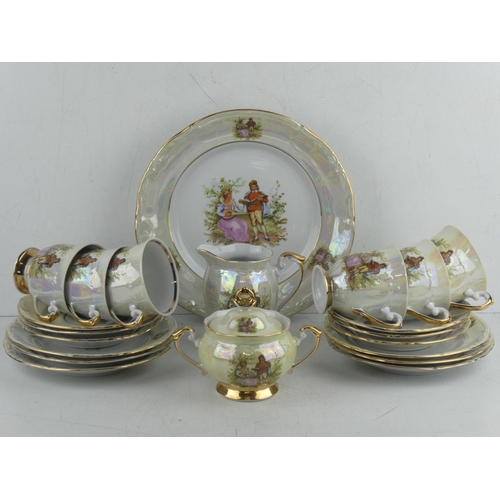 105 - A vintage gilt trimmed Chodziez tea set.