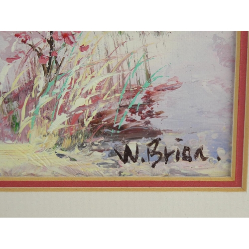 199 - A framed oil painting of a beach scene signed W Brian.