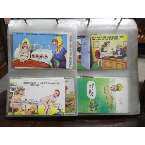 214 - A folder containing assortment of vintage postcards.