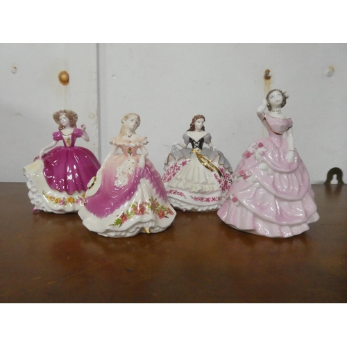 220 - A collection of 4 miniature Coalport figures.