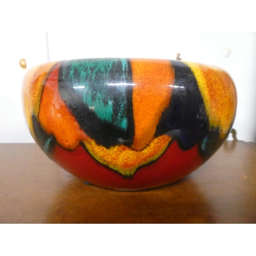 223 - A large vintage Poole Pottery fruit bowl. 23cm diameter. 12cm in height