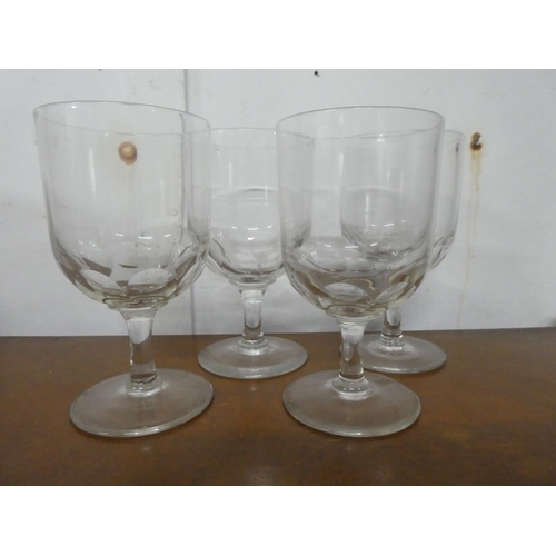 230 - A set of 4 antique/ Victorian wine goblets (1 a/f)