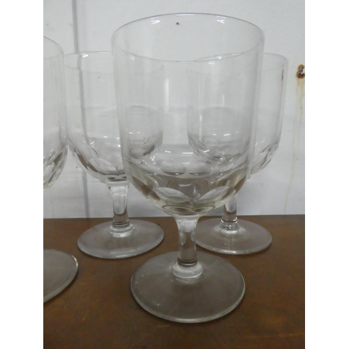 230 - A set of 4 antique/ Victorian wine goblets (1 a/f)