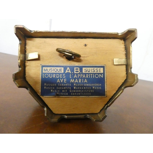 232 - A vintage Musical 'Lady of Lourdes' souvenir.
