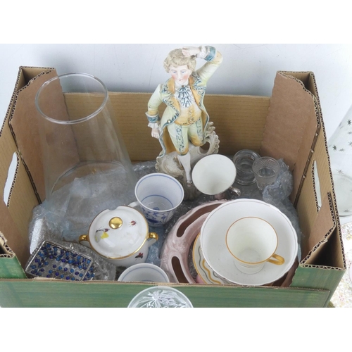 457 - A lot of ceramics to include a Bisque figure, Tyrone crystal and more.