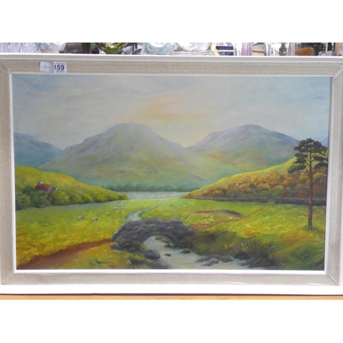 459 - Three large vintage framed oil paintings signed F Mossendeur, measuring including frame 85cm x 58cm.