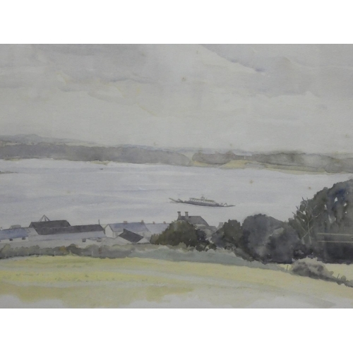 474 - A framed watercolour 'View from Windmill Hill, Portaferry' signed Phyl Johnston 64x56cm.