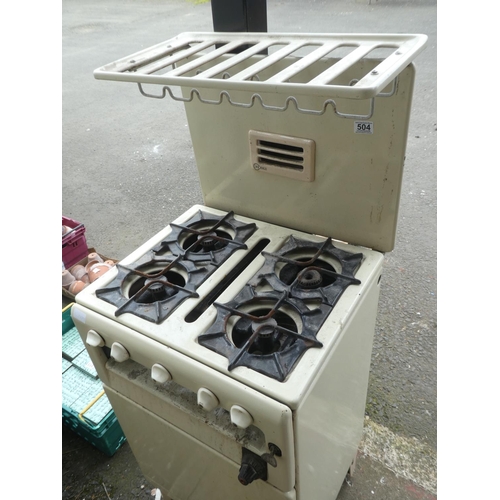 504 - A vintage New World enamel four ring gas cooker (untested).