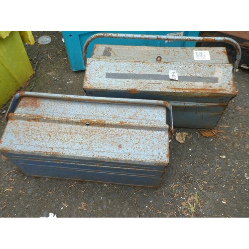 506 - Two vintage metal tool boxes.