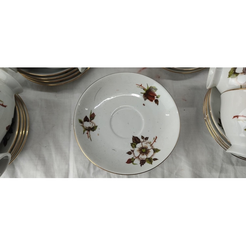 202 - A large vintage floral patterned Polish tea set.