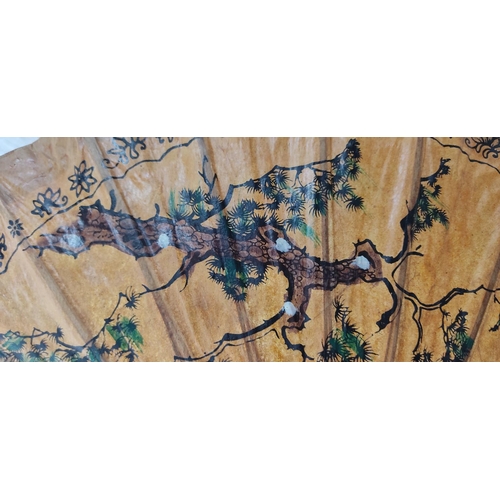 209 - A decorative hand painted Oriental parasol.