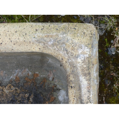 498 - A large antique/ Victorian Kilmarnock salt glazed trough/ planter, 92cm x 44cm x 24cm.