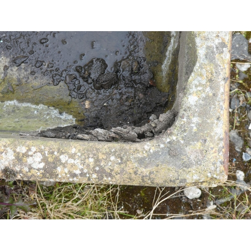 499 - A large antique salt glazed trough/ planter, 93cm x 45cm x 23cm.