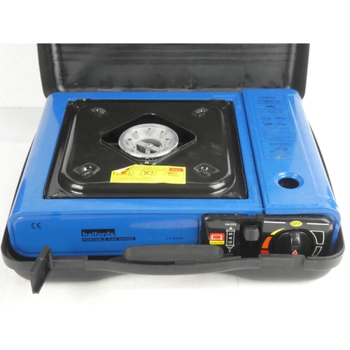 12 - A cased Halfords portable gas stove.