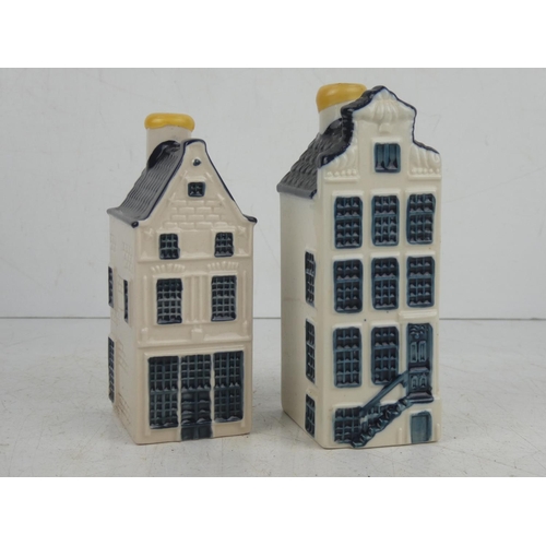 4 - Two Blue Delft's ceramic houses exclusively made for KLM by Bols, Amsterdam dated 2006 and 2003.