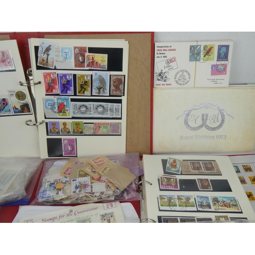 7 - A large collection of vintage stamps including a Stanley Gibbons 'Royal Wedding 1973 stamp album', a... 