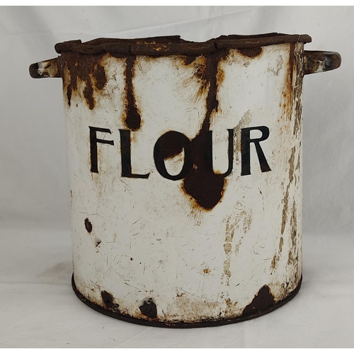 115 - A vintage enamel 'Flour' container.