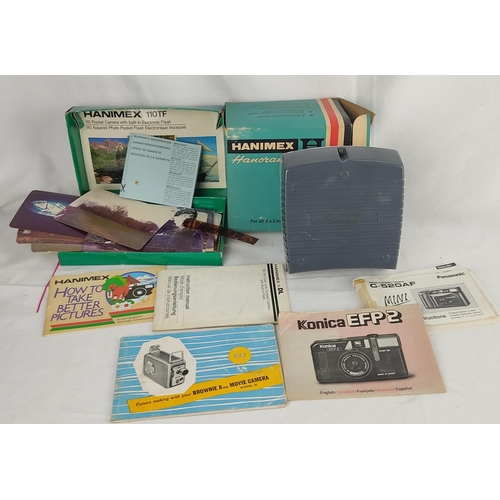 125 - A lot of vintage camera instruction manuals, photographs and more.