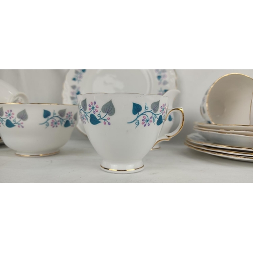 130 - A vintage Royal Vale bone china tea set.
