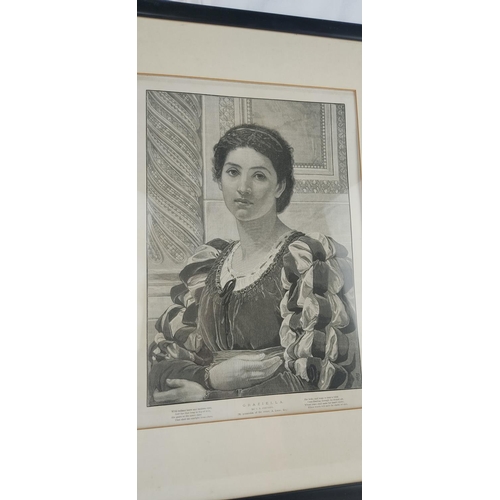 138 - A stunning framed print, titled 'Graziella' by Charles Edward Perugini, 54cm x 42cm including frame.