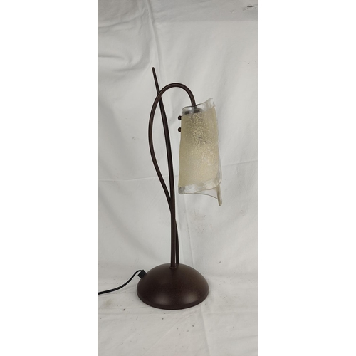 144 - A Paul Neuhaus studio design table lamp with glass shade.