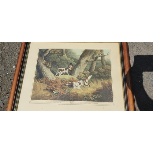 168 - A pair of framed prints 'Pheasant Shooting' and 'Partridge Shooting', 66cm x 54cm including frame.