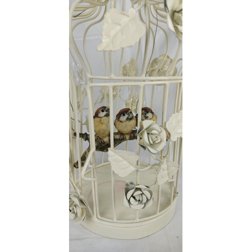 170 - A metal bird cage, measuring 35cm, a Mack bone china 'Kingfisher' ornament and a Border Fine Art 'Ro... 