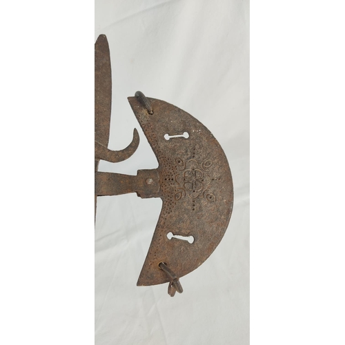 62 - A stunning antique Indo-Persian double headed axe, 115cm.