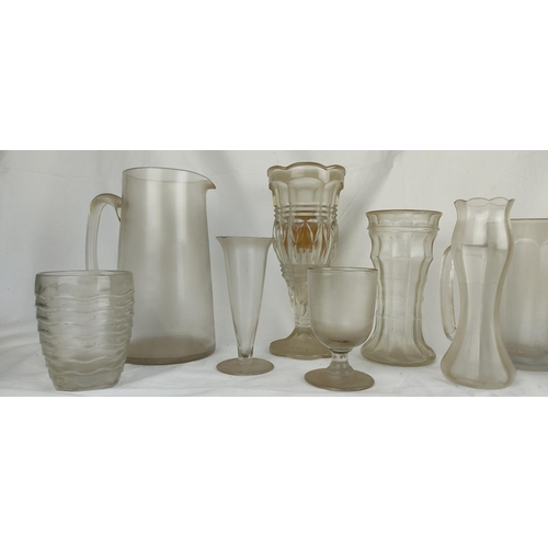 71 - A large collection of vintage pressed glass and more.