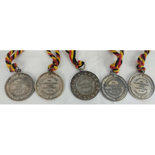 80 - Five vintage French Agricultural medals.