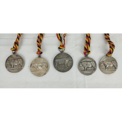 80 - Five vintage French Agricultural medals.