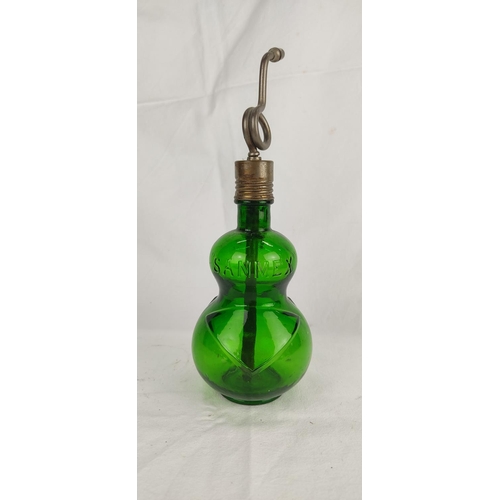 85 - An unusual vintage Barbers SANMEX atomiser spray green glass bottle.