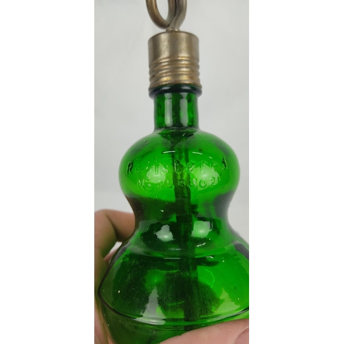 85 - An unusual vintage Barbers SANMEX atomiser spray green glass bottle.