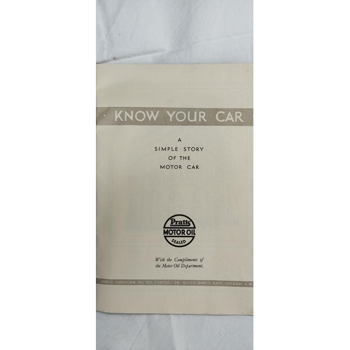 200 - A vintage book 'The Motor Manual' 23rd edition and 'Know Your Car' booklet produced by Pratts Motor ... 