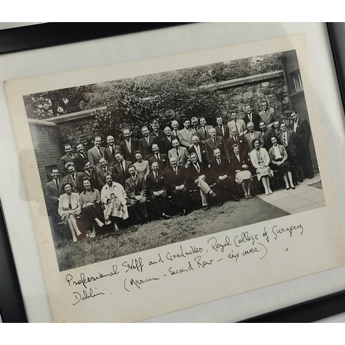 206 - An early framed photograph 'Professional Staff and Graduates, Royal College of Surgery, Dublin', 33c... 