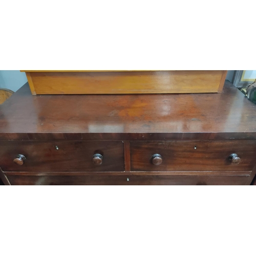 227 - An antique chest of five drawers, 112cm x 118cm x 50cm.