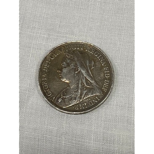 383 - An 1896 Victorian Silver Crown coin.