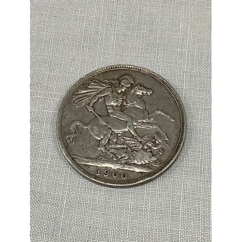 385 - A 1900 Victorian Silver Crown coin.